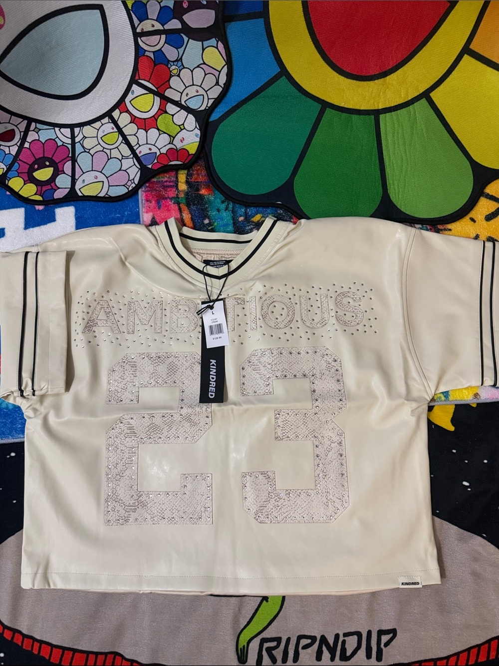 MENS KINDRED AMBITIOUS V-NECK PU TEE CREAM